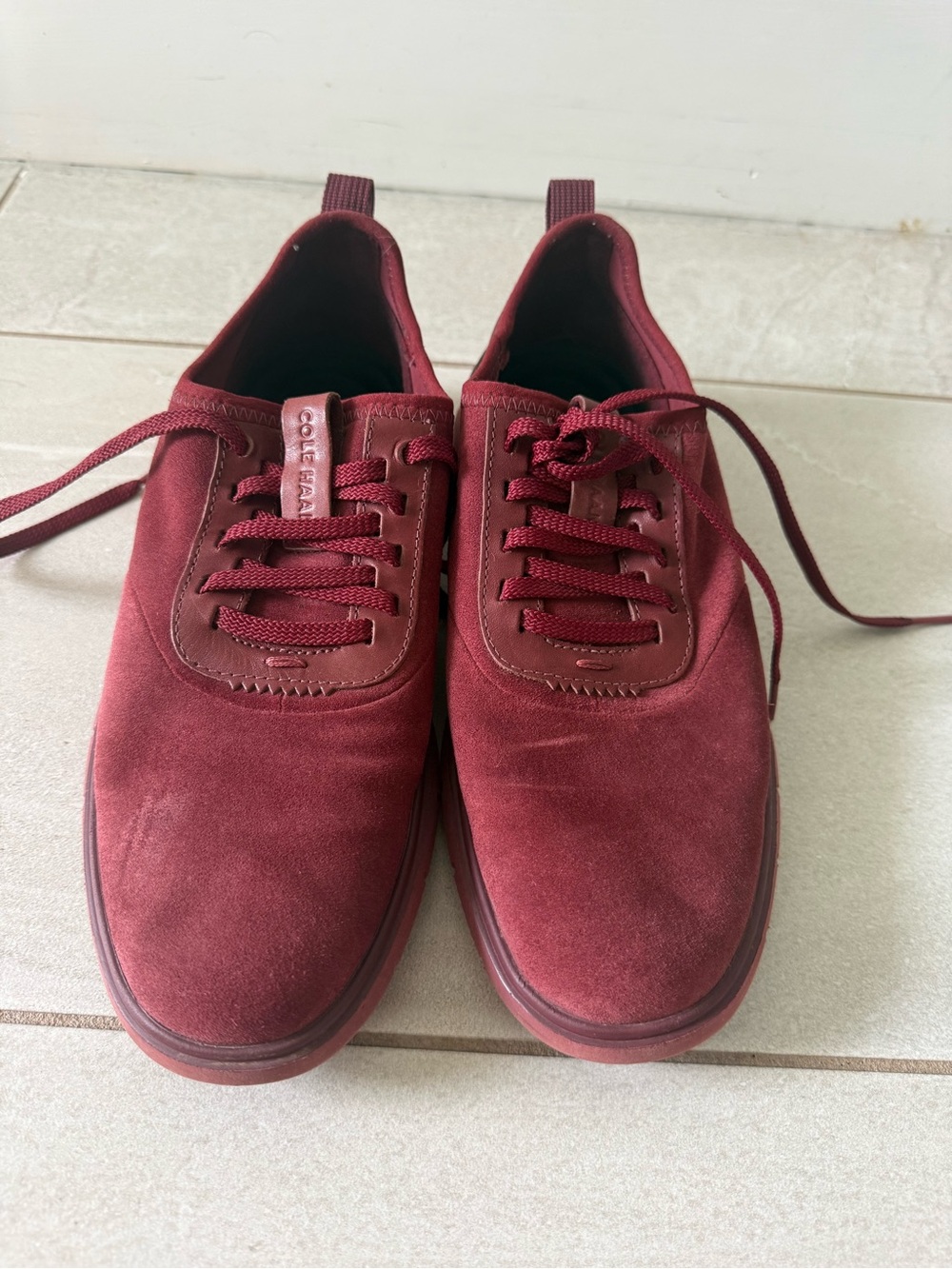 Cole Haan ZERØGRAND Men’s 7.5 Burgundy Suede Oxford Shoes